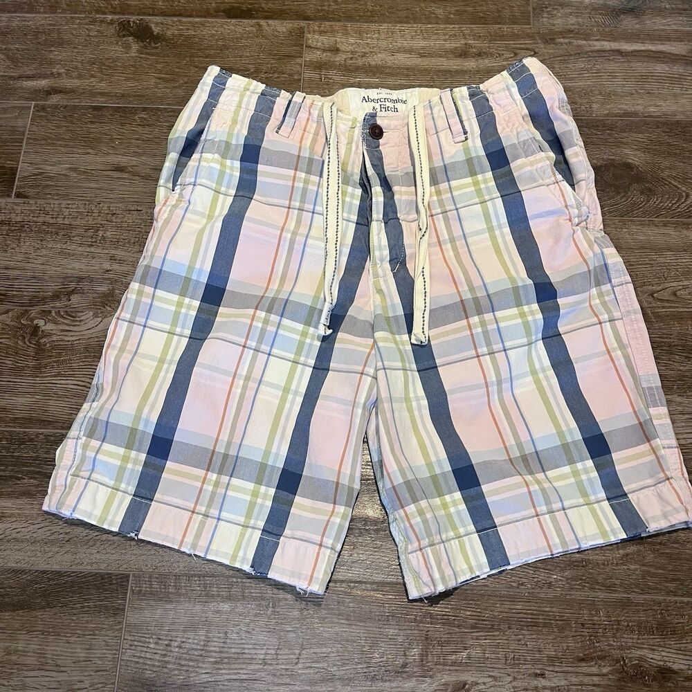 Abercrombie & Fitch Shorts Men’s Size 36 Plaid Vintage Fatigues Baggy Y2K 90s